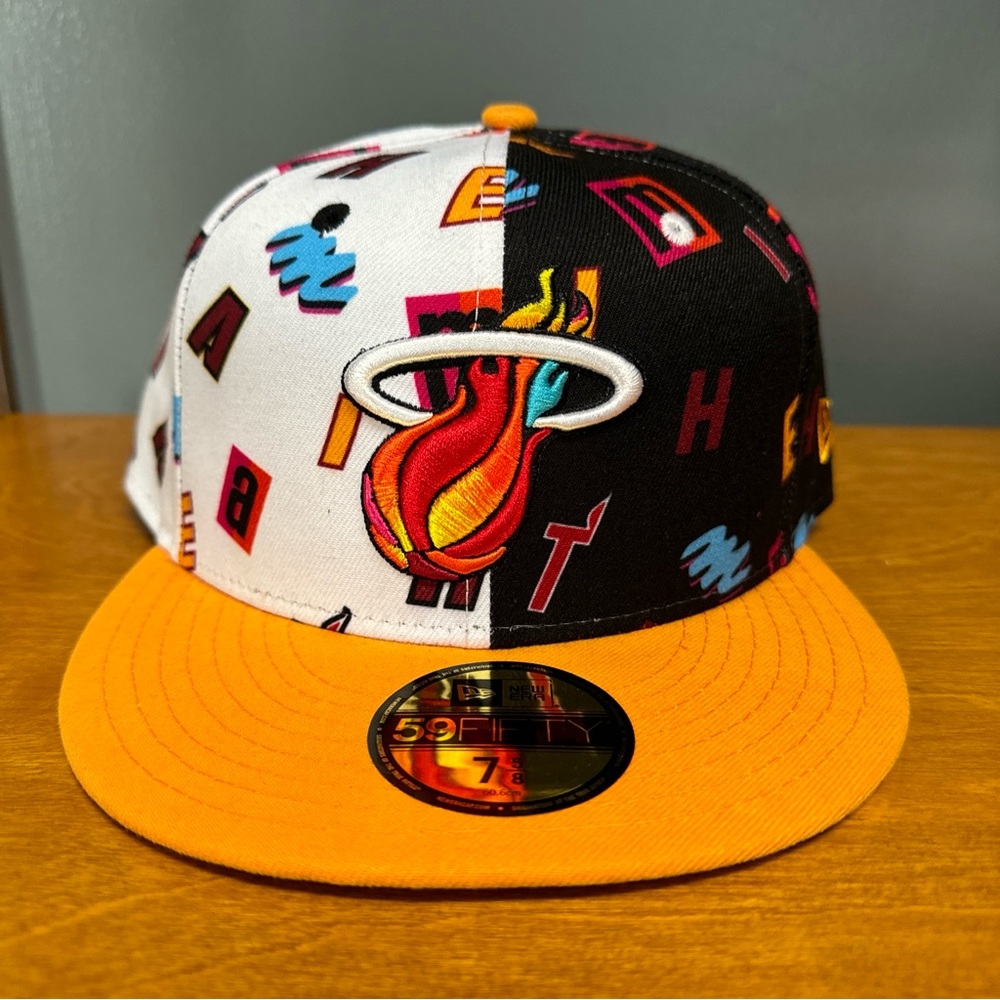 New Era 59Fifty Miami Heat Split Mixtape City Edition Mashup Fitted Hat Cap